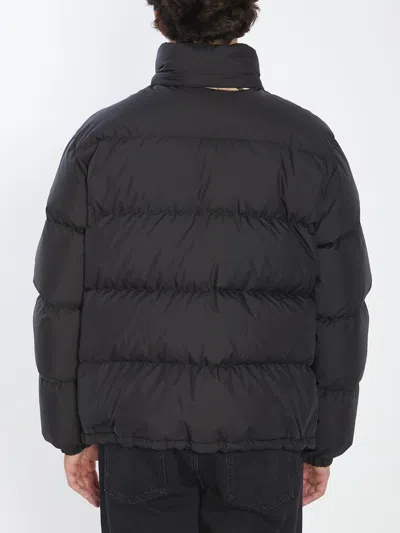 Burberry Men Snowdown Down Jacket With Checked Profile In Black