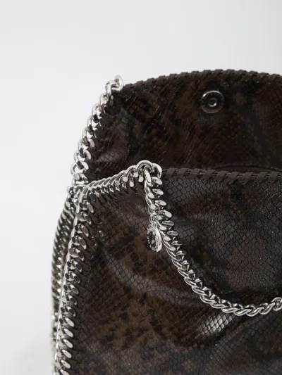 Stella Mccartney Falabella Snake Mini Tote Bag In Brown