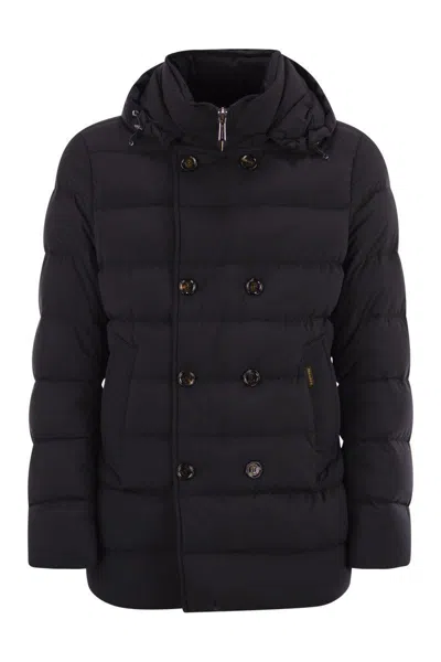Moorer Padded And Quilted Nylon Jacket In Black