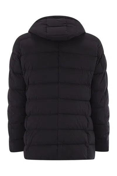 Moorer Padded And Quilted Nylon Jacket In Black