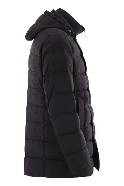 Moorer Padded And Quilted Nylon Jacket In Black