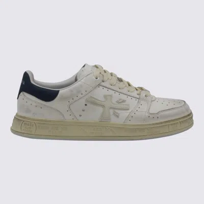 Premiata Low Top Sneakers Featuring Perforated Design In White