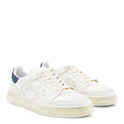 Premiata Low Top Sneakers Featuring Perforated Design In White