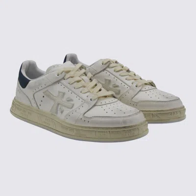 Premiata Low Top Sneakers Featuring Perforated Design In White