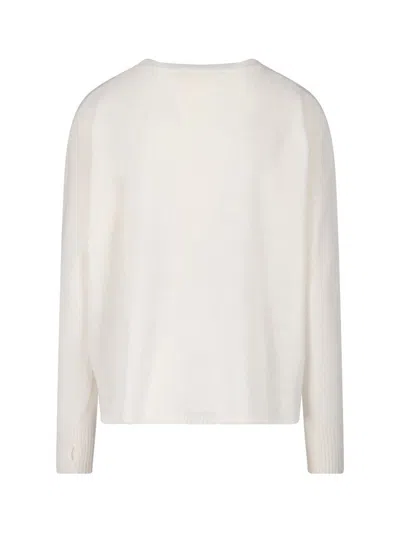 Ma'ry'ya Soft Knit Sweater In Virgin Wool And Cashmere Blend In White