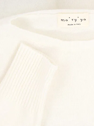 Ma'ry'ya Soft Knit Sweater In Virgin Wool And Cashmere Blend In White