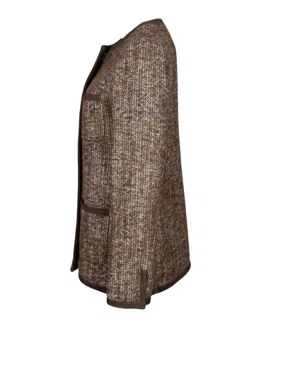 Golden Goose Coffee-colored Wool Tweed Jacket In Multi