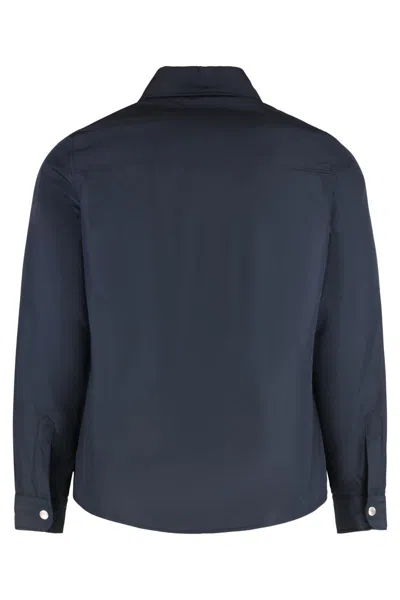 Slowear Technical Fabric Overshirt In Blue