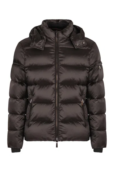 Moorer Padded Jackets With Hood And Side Pockets In Gray