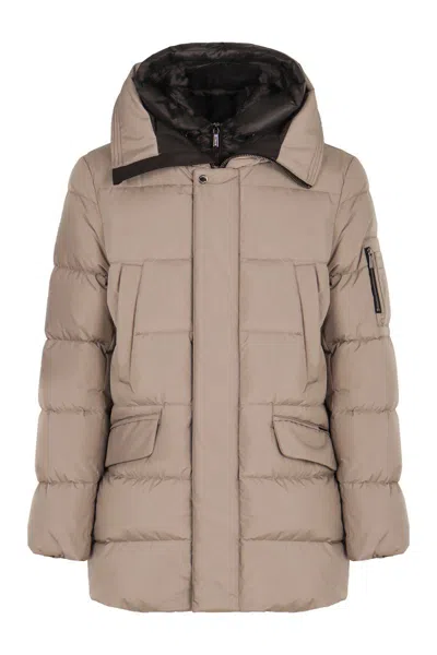 Moorer Davide Technical Fabric Parka In Neutral