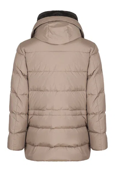 Moorer Davide Technical Fabric Parka In Neutral