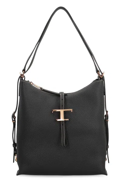 Tod's T Timeless Shoulder Bag In Leather Small In Black