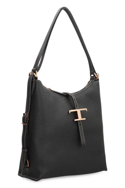 Tod's T Timeless Shoulder Bag In Leather Small In Black