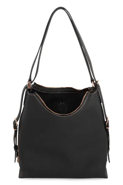 Tod's T Timeless Shoulder Bag In Leather Small In Black
