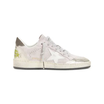 Golden Goose Ballstar Suede Upper Toe Tongue Heel And Spur Leather Star Sneakers Multicolor In White
