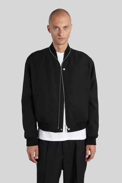 Jil Sander Classic Front Zip Bomber Jacket In Black
