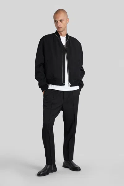 Jil Sander Classic Front Zip Bomber Jacket In Black