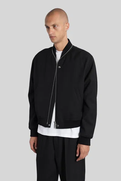 Jil Sander Classic Front Zip Bomber Jacket In Black