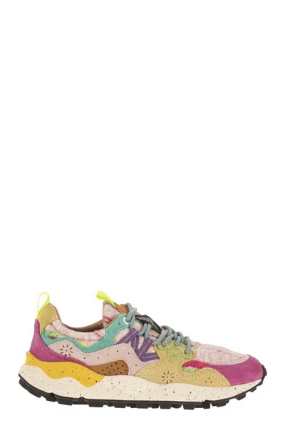 Flower Mountain Yamano 3 - Sneakers In Suede And Technical Fabric In Multi