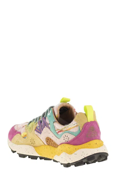 Flower Mountain Yamano 3 - Sneakers In Suede And Technical Fabric In Multi