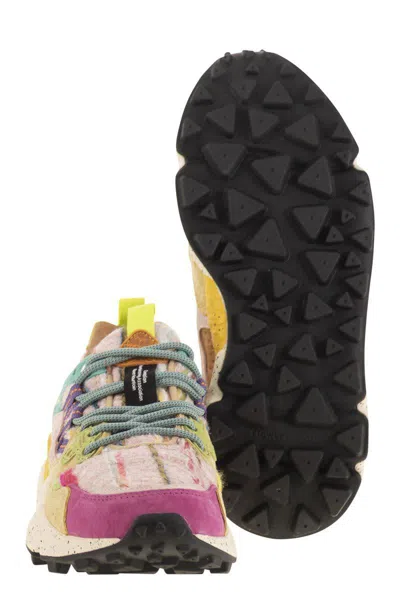 Flower Mountain Yamano 3 - Sneakers In Suede And Technical Fabric In Multi