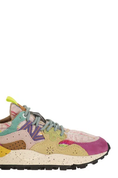 Flower Mountain Yamano 3 - Sneakers In Suede And Technical Fabric In Multi