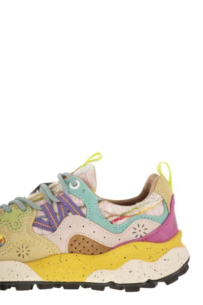 Flower Mountain Yamano 3 - Sneakers In Suede And Technical Fabric In Multi