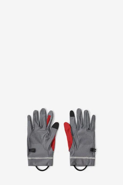 Roa Honeycomb-patterned Wrist-strap Gloves In Gray