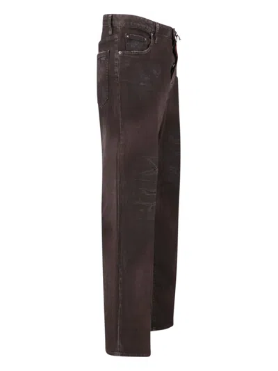 Dsquared2 Straight Trousers With Distressed Finish And Pockets In Brown