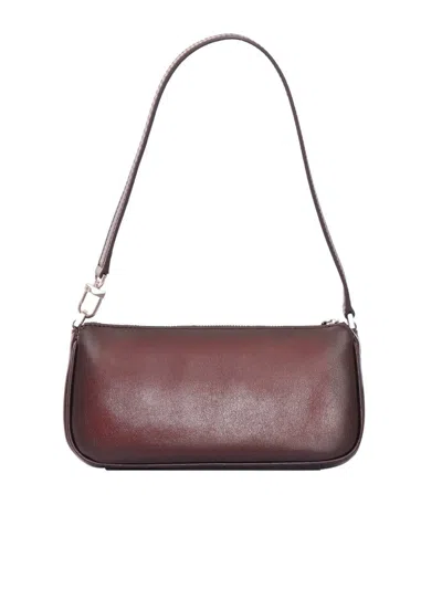 Michael Kors Rectangular Burgundy Leather Shoulder Bag In Red