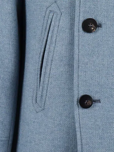 Camplin Thermal-resistant Blue Wool Blend Peacoat In Blue