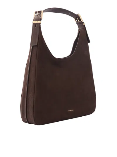 Michael Kors Nolita Large Nubuck Hobo Shoulder Bag In Brown