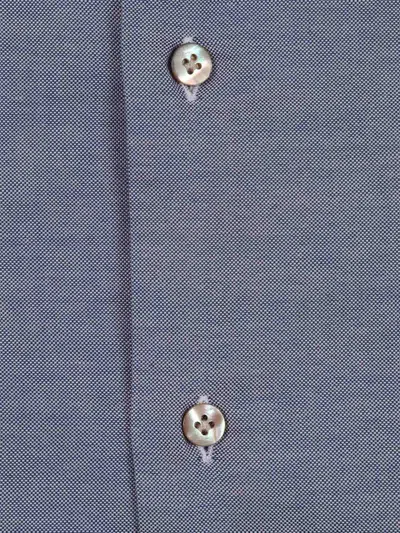 Mazzarelli Oxford Cotton Slim Fit Shirt In Blue