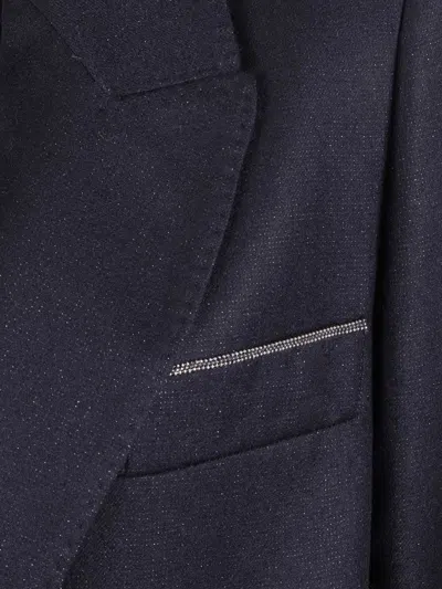 Peserico Shiny Blazer With Lapel And Pockets In Black