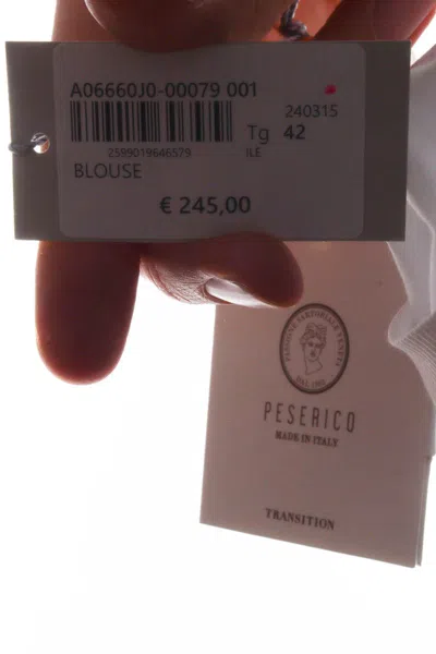 Peserico Boxy White Blouse With Subtle Chest Detail In White