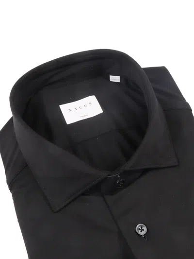 Xacus Button-down Cotton Shirt In Black