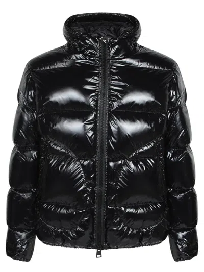 Herno Hooded Shiny Down Jacket In Black