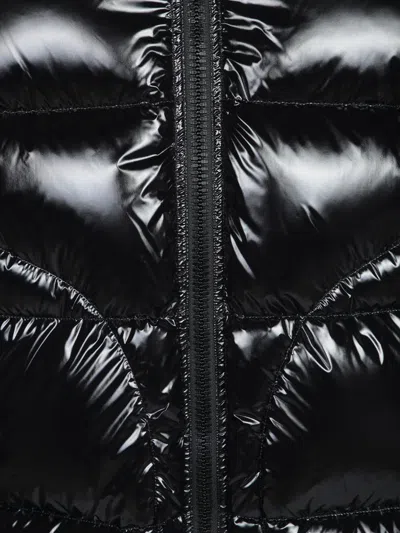 Herno Hooded Shiny Down Jacket In Black