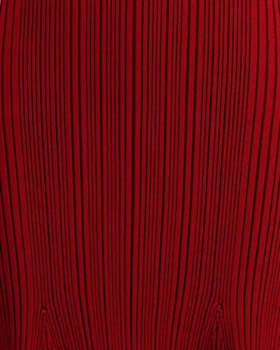 Self-portrait Knee Length Dress With Flared Cuffs And Pockets In Red