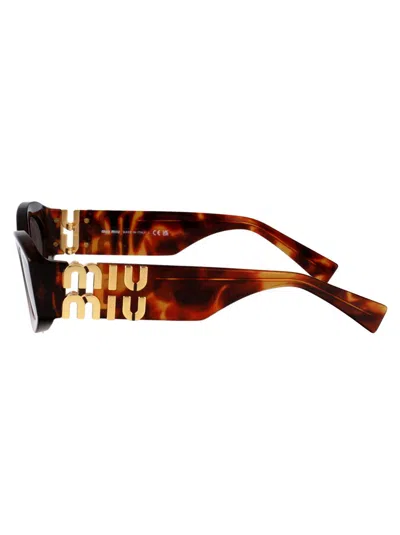 Miu Miu Mahogany Havana Acetate Sunglasses In Burgundy