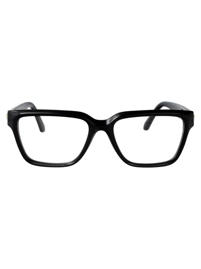 Versace Black Acetate Glasses In Black
