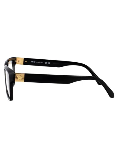 Versace Black Acetate Glasses In Black