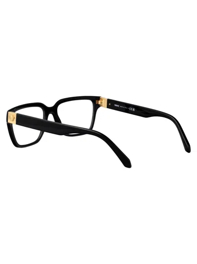Versace Black Acetate Glasses In Black