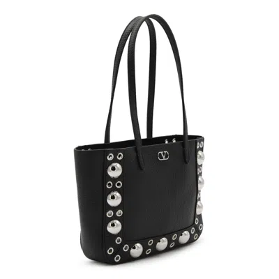 Valentino Nellcote Mini Shopping Tote Bag In Leather In Black