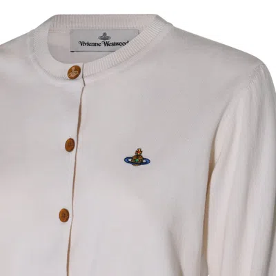 Vivienne Westwood Orb-embellished Virgin-wool Cardigan In White