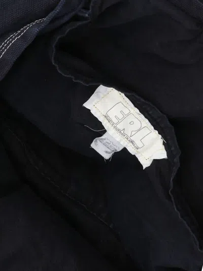 Erl Rectangular Tote Bag Embroidered Detail In Black