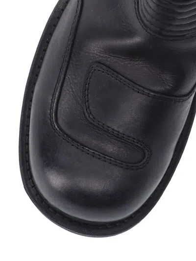 Mm6 Maison Margiela Leather Biker Boot In Black