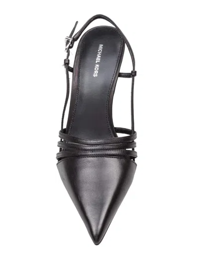 Michael Kors Haisley Black Slingback Pump In Animal Print