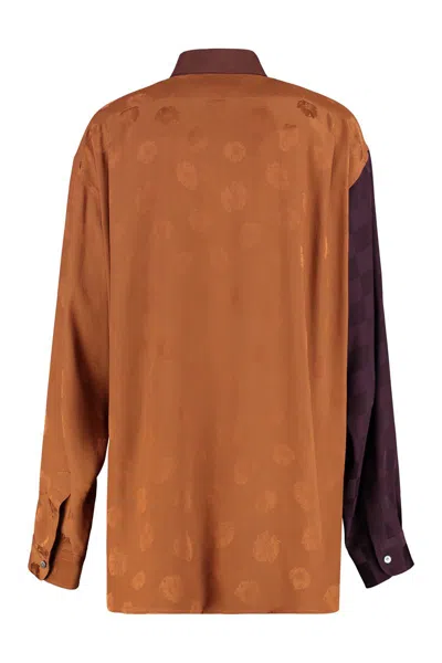 Moschino Silk Blend Shirt In Multi