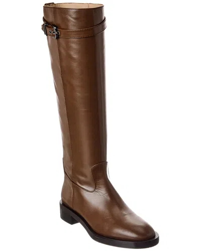 Stuart Weitzman Maverick Leather Knee-high Boot In Brown
